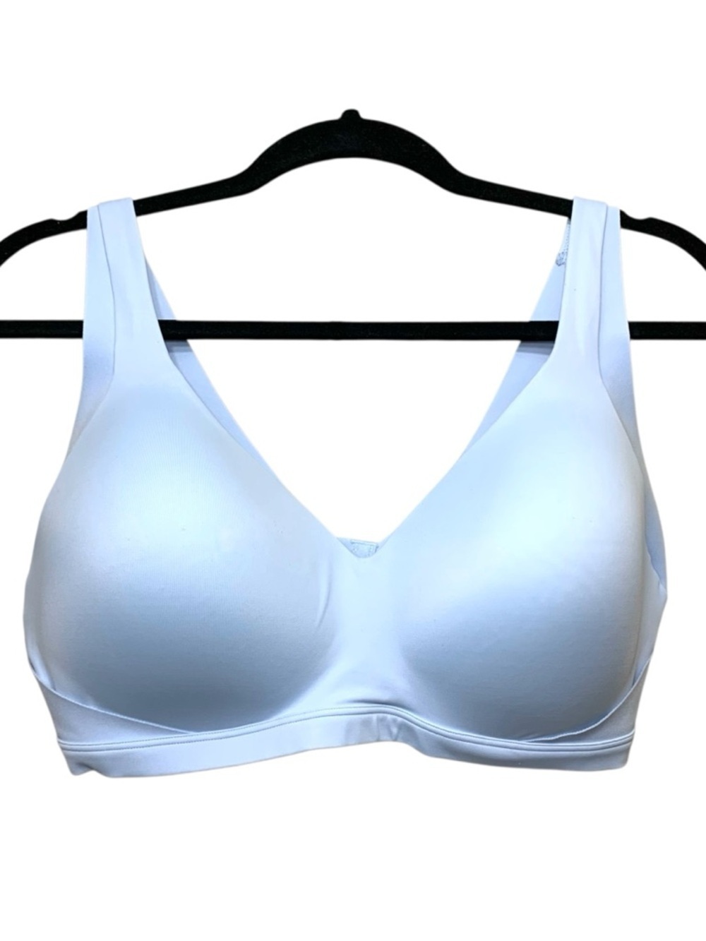 Warner's Blue Wireless Everyday Bra Sz XL Soft Stretch Comfort Light Sport Bra